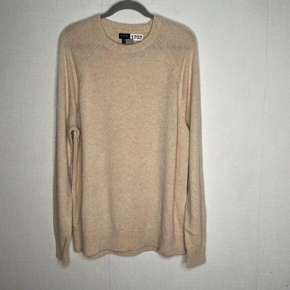 J Crew Sweater Men’s XL Cream Oarsman‎ Long Sleeve Lambswool Bl Pullover Office - Picture 1 of 11